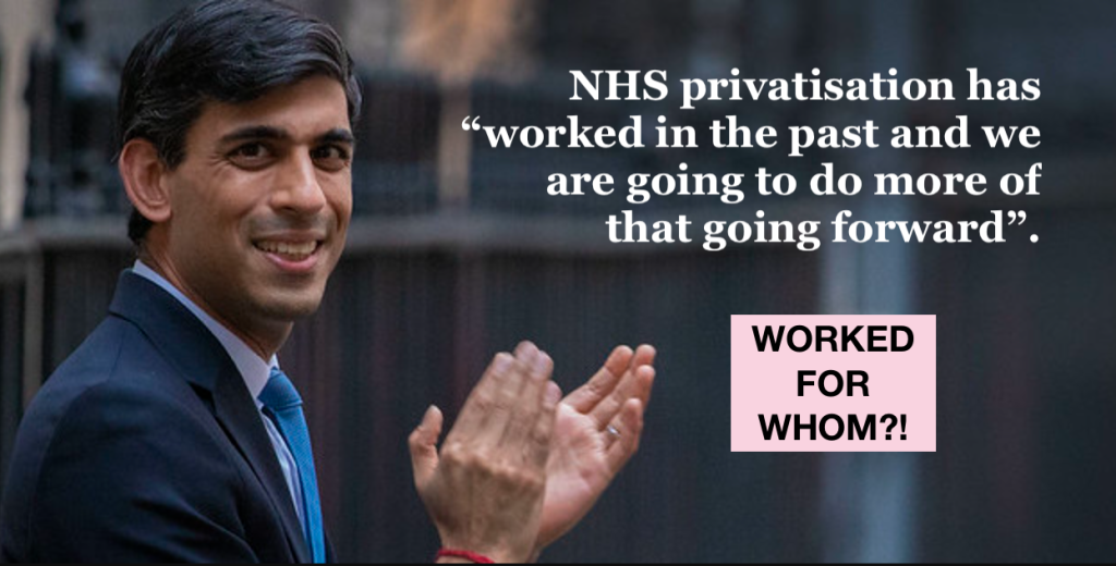 Write to your MP about Sunak’s NHS privatisation deception
